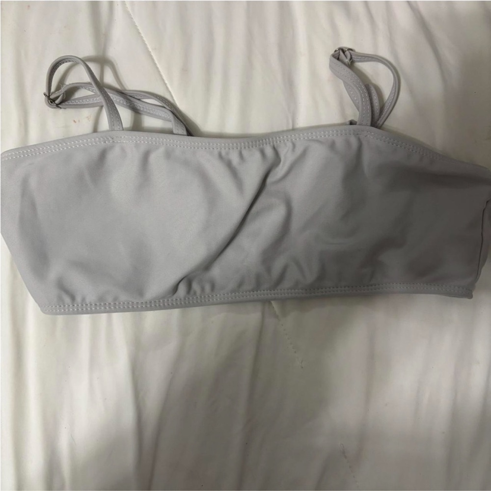 Gray Strapless Bikini Top